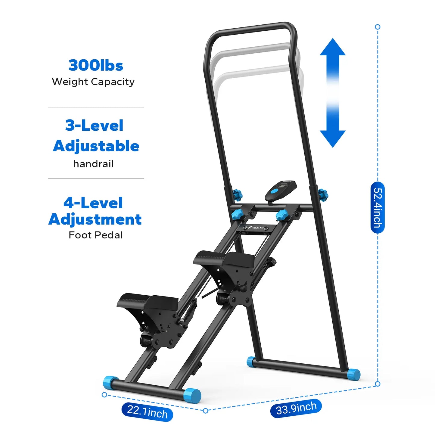 Full-Body Workout Equipment: 330LBS Capacity, Compact Design & Adjustable Pedals