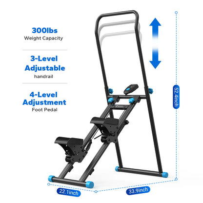 Full-Body Workout Equipment: 330LBS Capacity, Compact Design & Adjustable Pedals