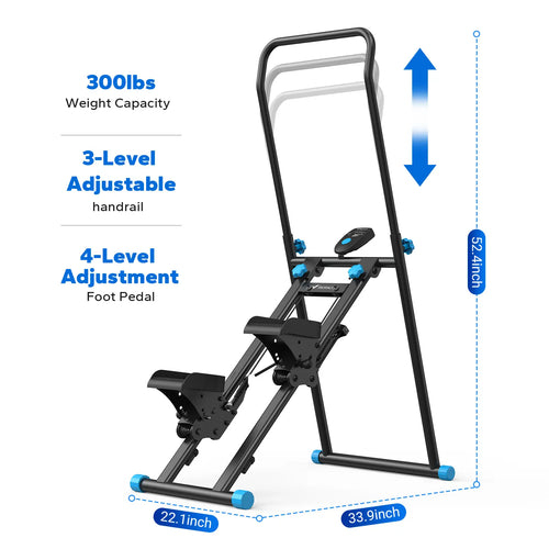 Full-Body Workout Equipment: 330LBS Capacity, Compact Design & Adjustable Pedals