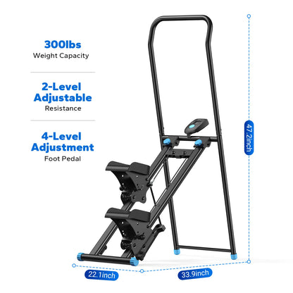 Full-Body Workout Equipment: 330LBS Capacity, Compact Design & Adjustable Pedals
