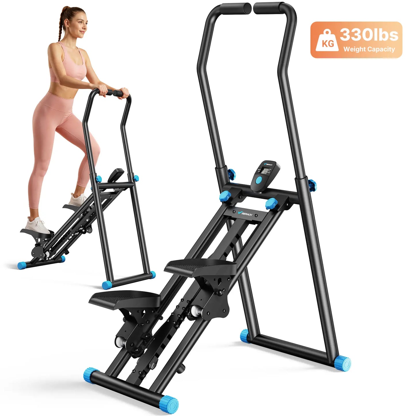 Full-Body Workout Equipment: 330LBS Capacity, Compact Design & Adjustable Pedals