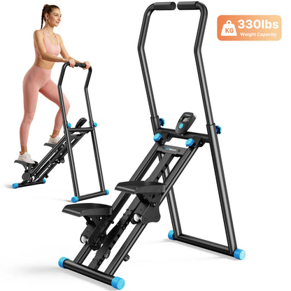 Full-Body Workout Equipment: 330LBS Capacity, Compact Design & Adjustable Pedals