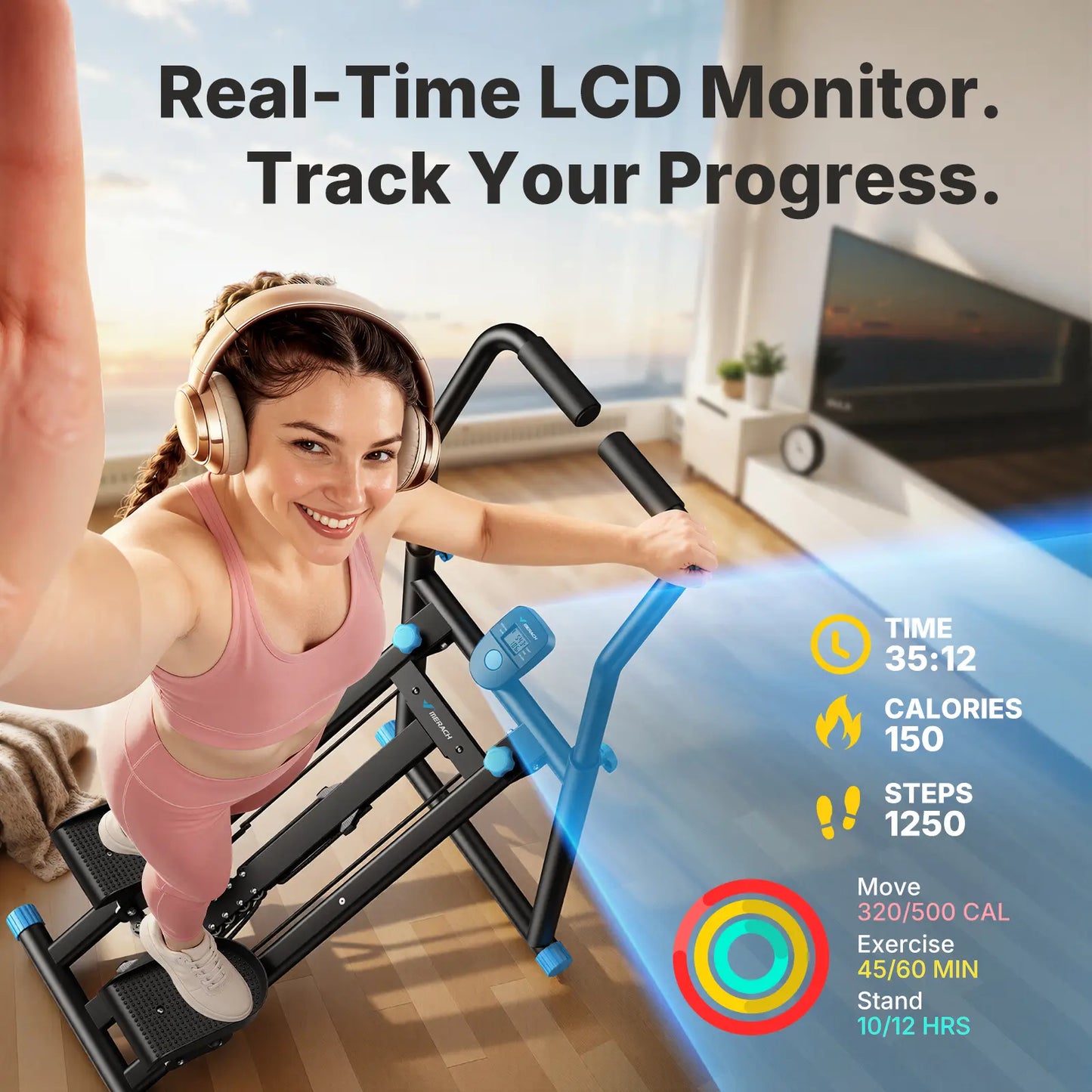 Full-Body Workout Equipment: 330LBS Capacity, Compact Design & Adjustable Pedals