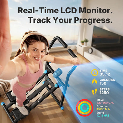 Full-Body Workout Equipment: 330LBS Capacity, Compact Design & Adjustable Pedals