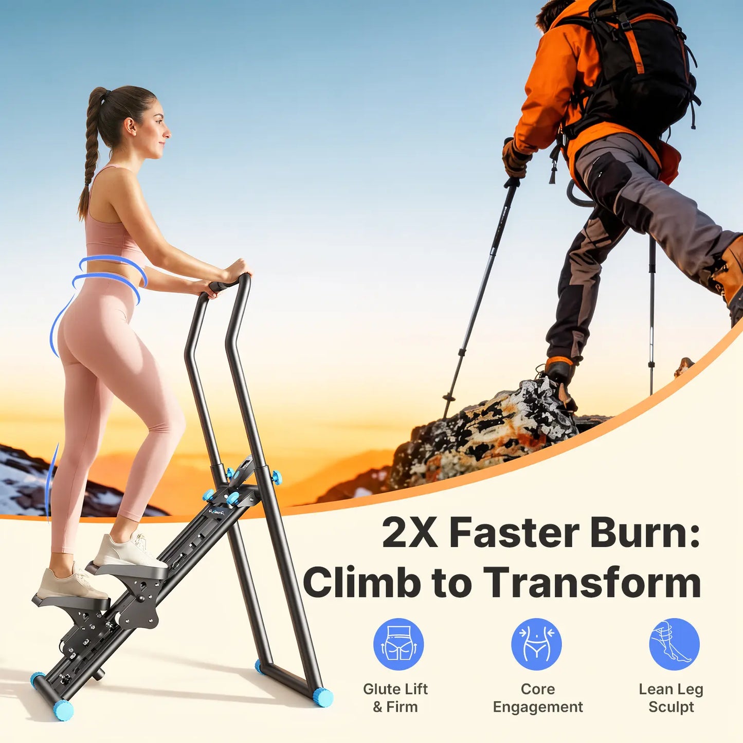 Full-Body Workout Equipment: 330LBS Capacity, Compact Design & Adjustable Pedals