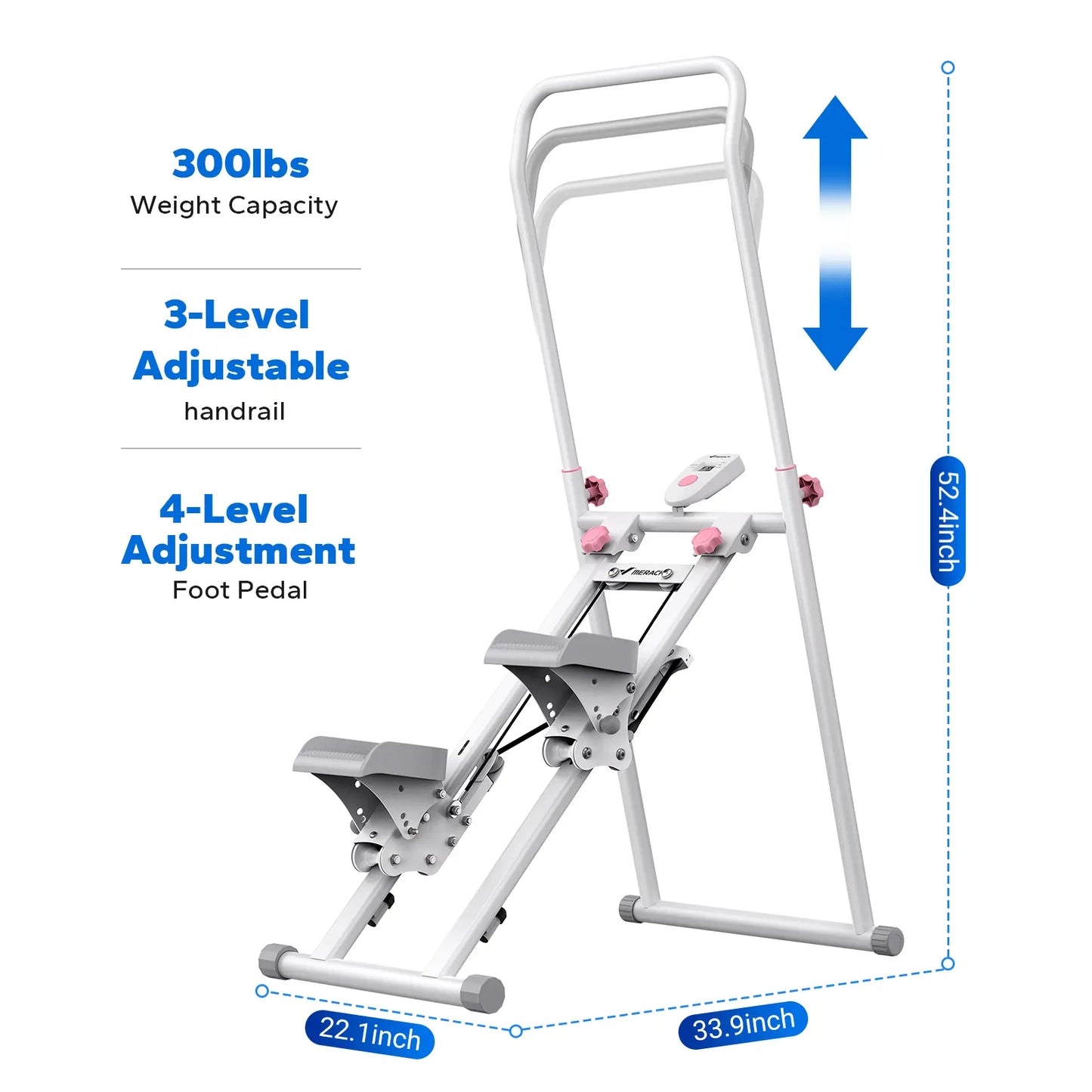Full-Body Workout Equipment: 330LBS Capacity, Compact Design & Adjustable Pedals