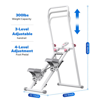 Full-Body Workout Equipment: 330LBS Capacity, Compact Design & Adjustable Pedals